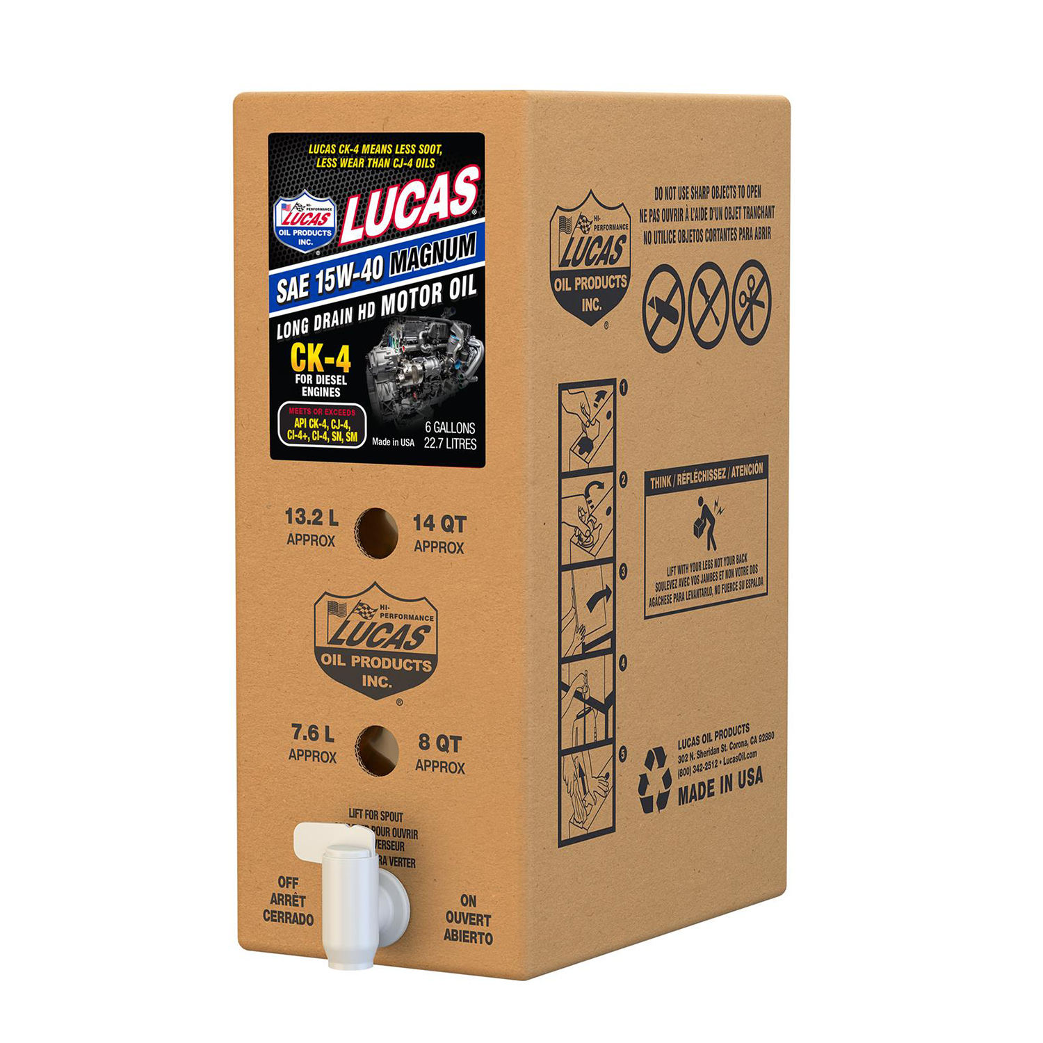 18014 _a 15w40 Lucas CK-4 Heavy-Duty Diesel Motor Oil 18014 - Image 1